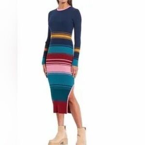 Gianni Bini Colorful Striped Long Sleeve Dress